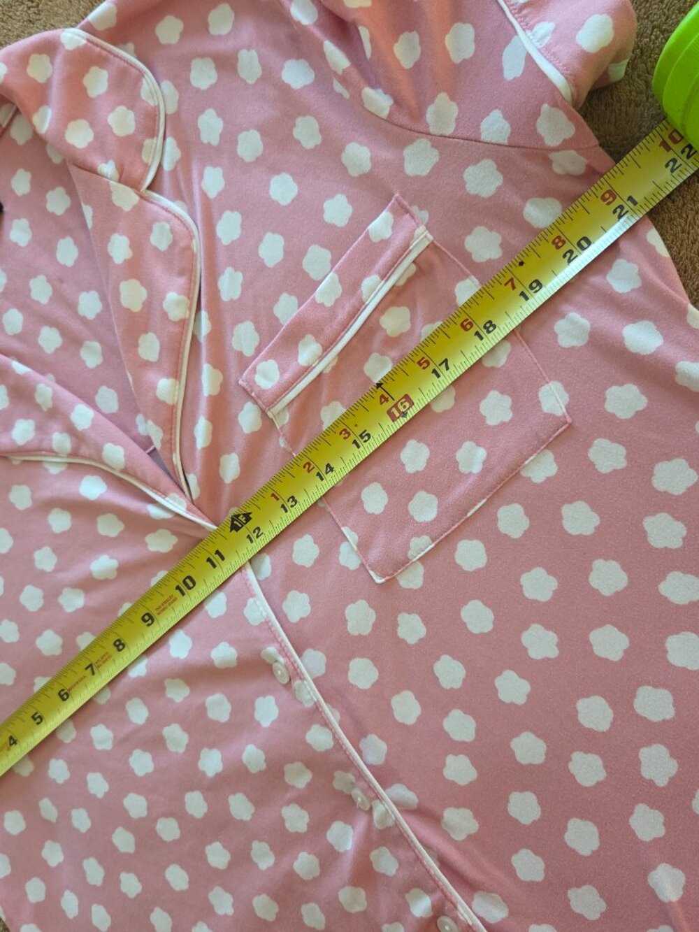 Kate Spade Pajama Set Size S Pink Clouds Short Sleeve Wide Capris ID SKYKH Cozy - Picture 8 of 14